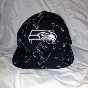 Reebok Black Seattle Seahawks Football Playbook Hat 7 1/4